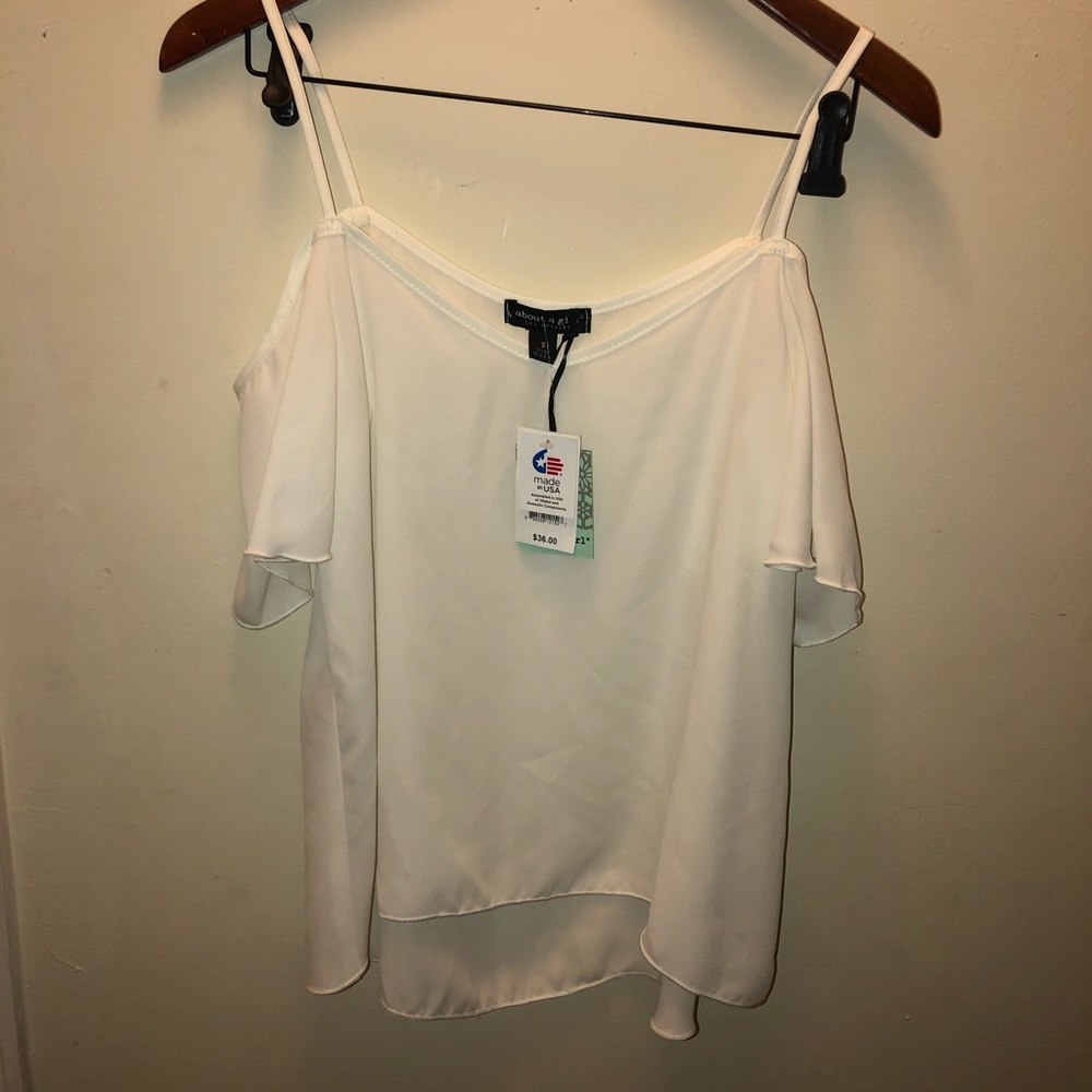 BRAND NEW White layered off the shoulder shirt
